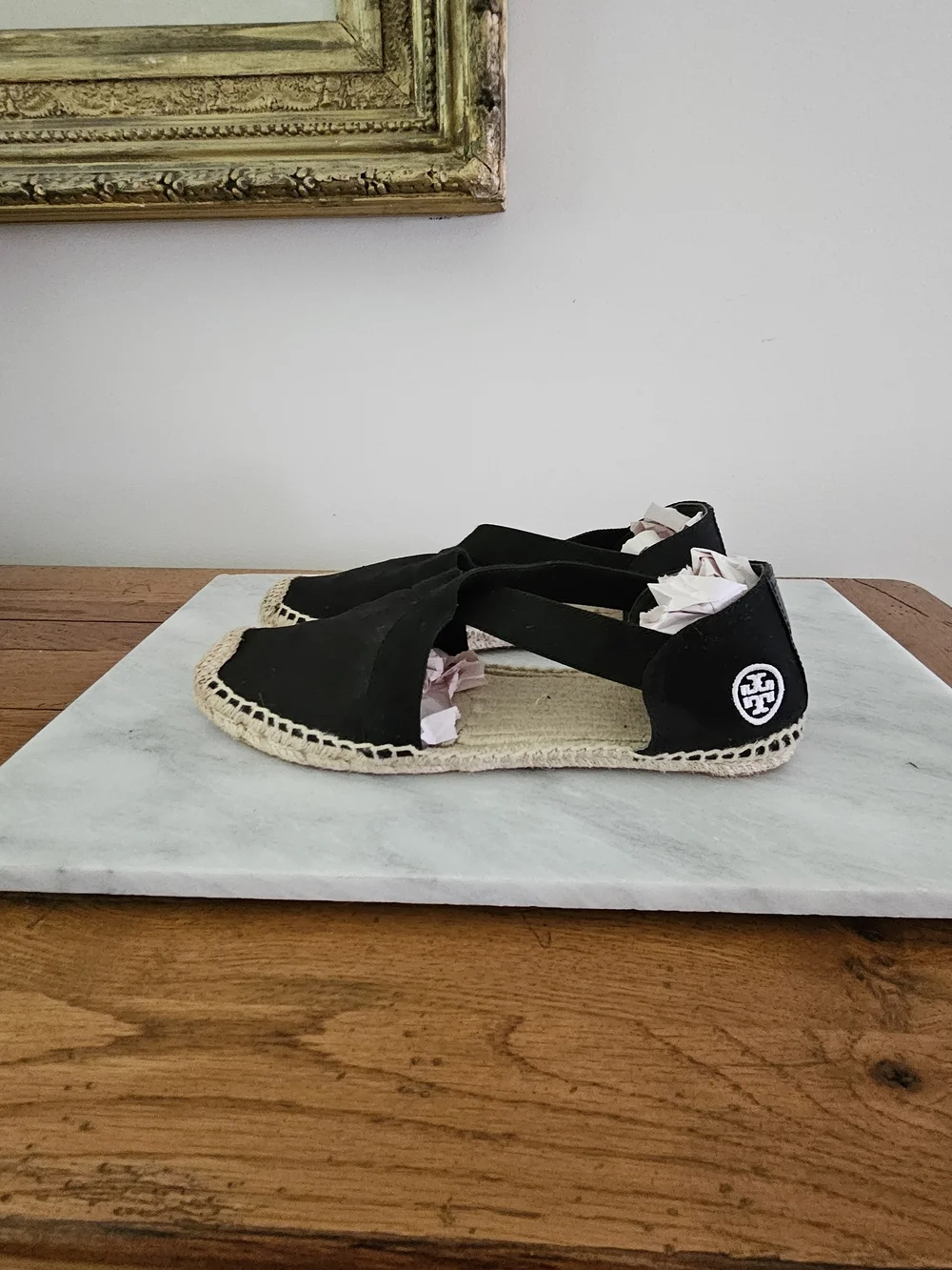 Tory Burch Black Espadrille Flats